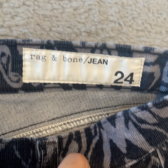 Rag & Bone Corduroy Pattern Jeans Ikat Ink Size 24 - Picture 5 of 10